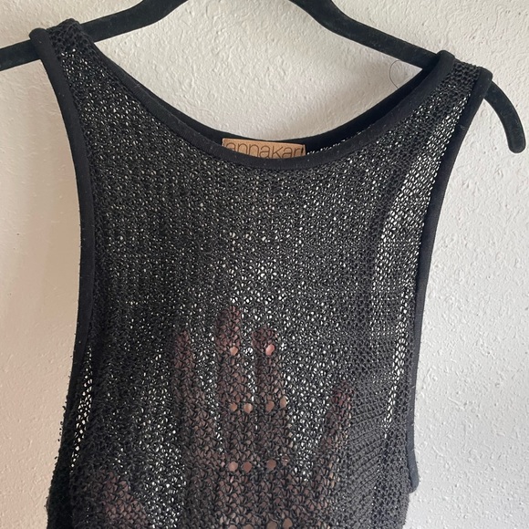 Anna Kari Eyelet Tank in Black - Picture 1 of 4
